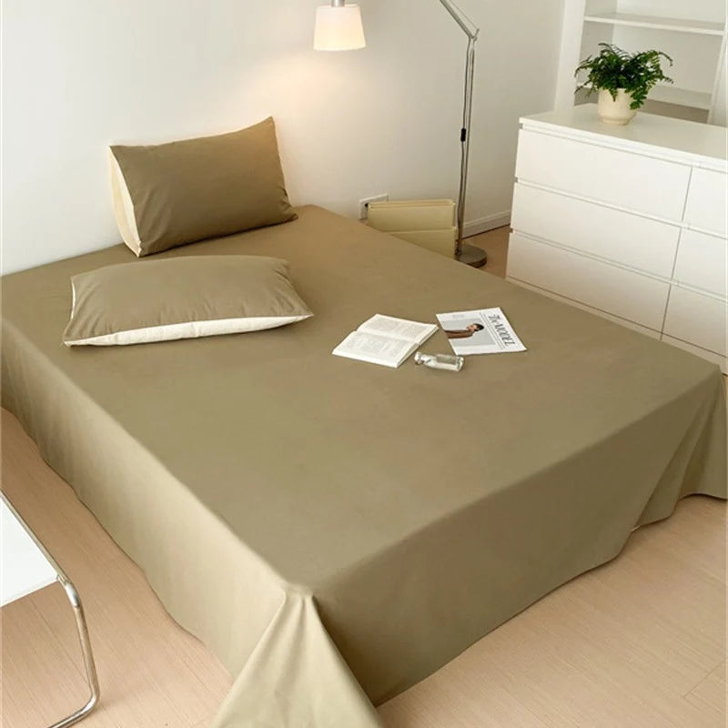 Unisex Bettwäsche-Set mit glattem Baumwollperkal und extra Überhang 8