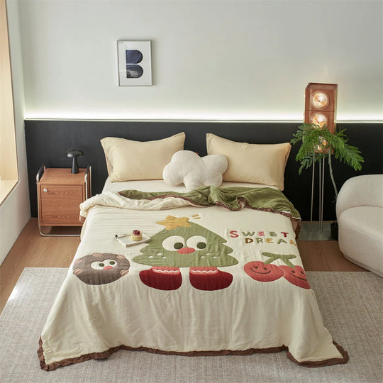 Unisex Bettwäsche Set Wendbar mit Cartoon-Motiv, Gesteppt und Pflegeleicht 0