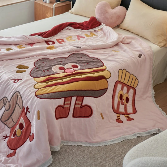 Unisex Bettwäsche Set Wendbar mit Cartoon-Motiv, Gesteppt und Pflegeleicht 3