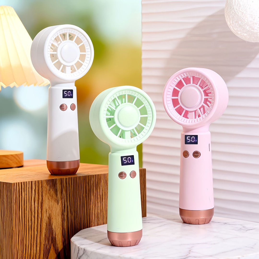 Unisex Handventilator mit Luftbefeuchter und Digitalanzeige Tragbar 1