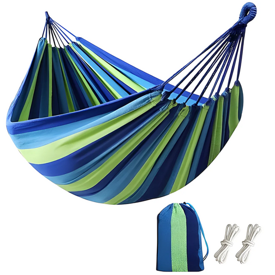 Unisex Hängematte Outdoor mit Streifenmuster für Garten und Camping 0