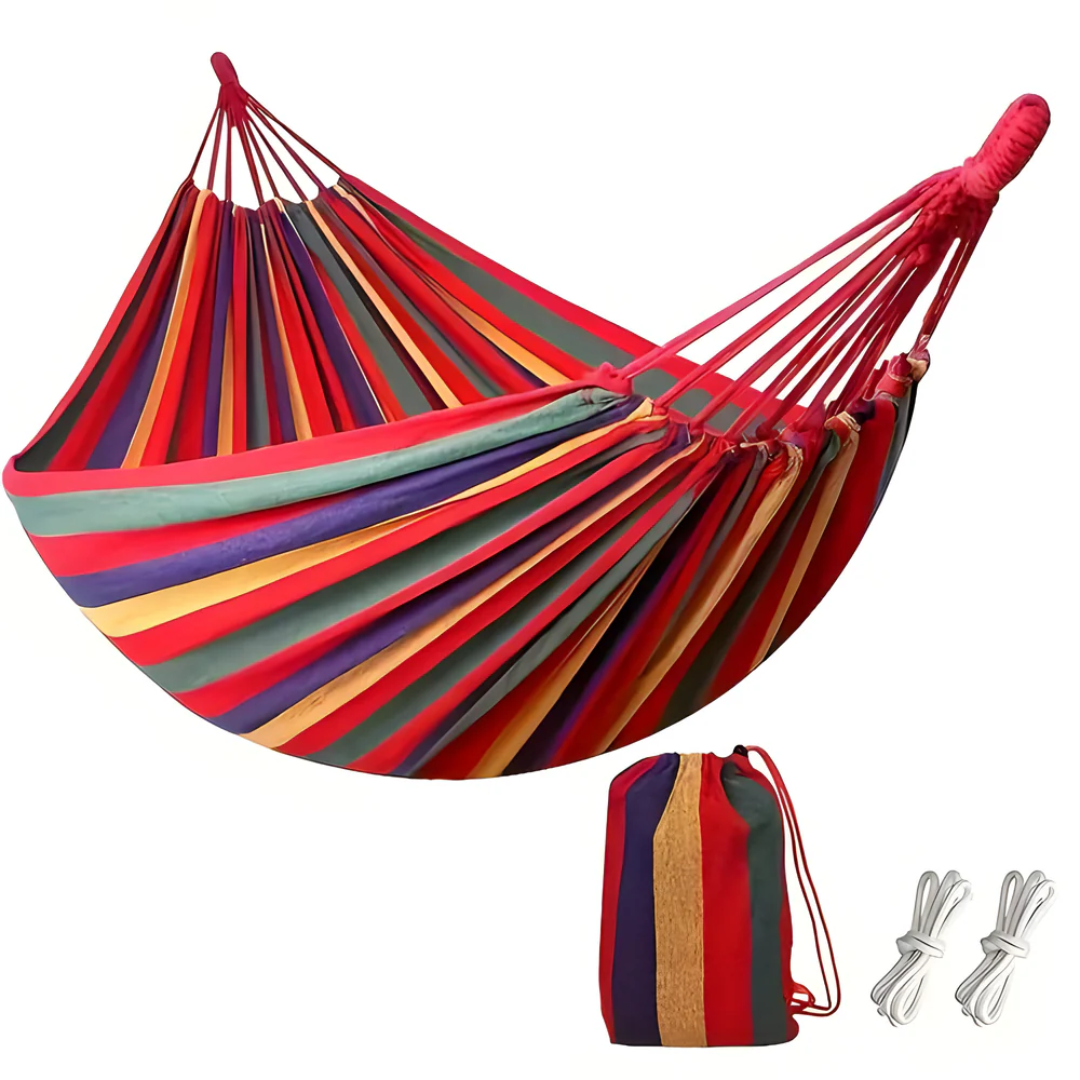 Unisex Hängematte Outdoor mit Streifenmuster für Garten und Camping 4