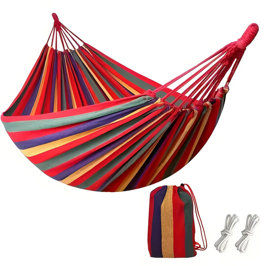 Unisex Hängematte Outdoor mit Streifenmuster für Garten und Camping 4