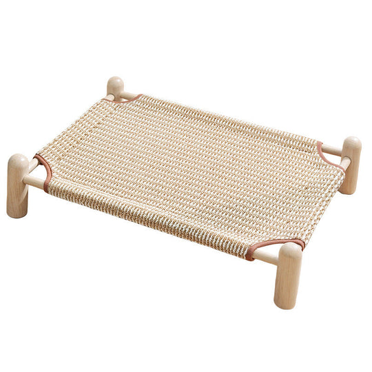 Unisex Haustierbett Erhöht mit Holzrahmen und Atmungsaktivem Design 3
