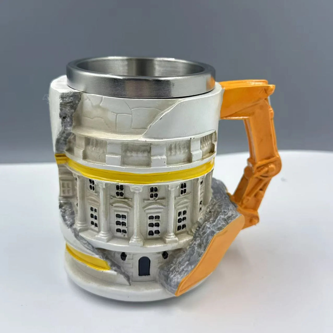 Unisex Kaffeebecher mit Baukran-Design Kreativ 2