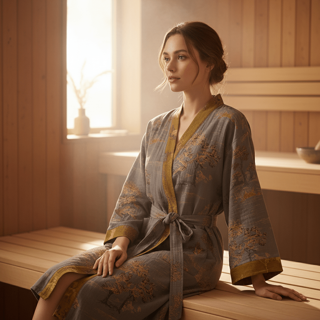 Unisex Kimono-Bademantel Vintage Stil 8