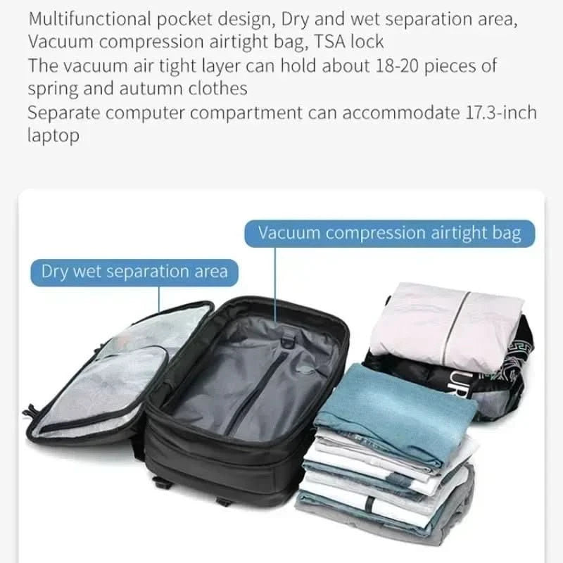 Unisex Laptop Rucksack Komprimierbar mit 17 Zoll Laptopfach für Reisen und Business 1