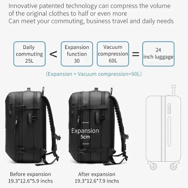 Unisex Laptop Rucksack Komprimierbar mit 17 Zoll Laptopfach für Reisen und Business 2