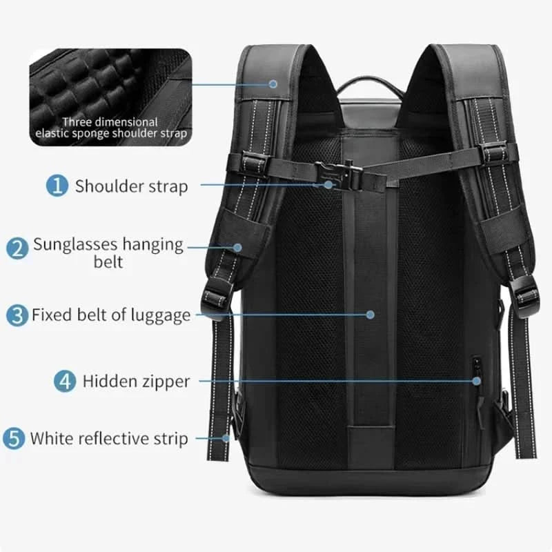 Unisex Laptop Rucksack Komprimierbar mit 17 Zoll Laptopfach für Reisen und Business 3