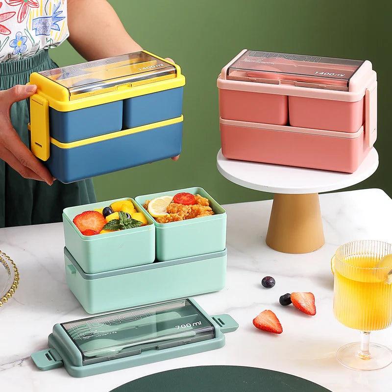 Unisex Lunchbox mit integriertem Besteckset und auslaufsicherem Verschluss 1
