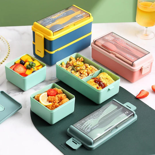 Unisex Lunchbox mit integriertem Besteckset und auslaufsicherem Verschluss 3