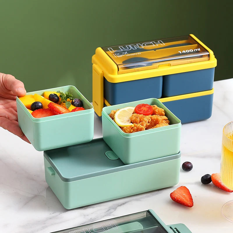 Unisex Lunchbox mit integriertem Besteckset und auslaufsicherem Verschluss 4