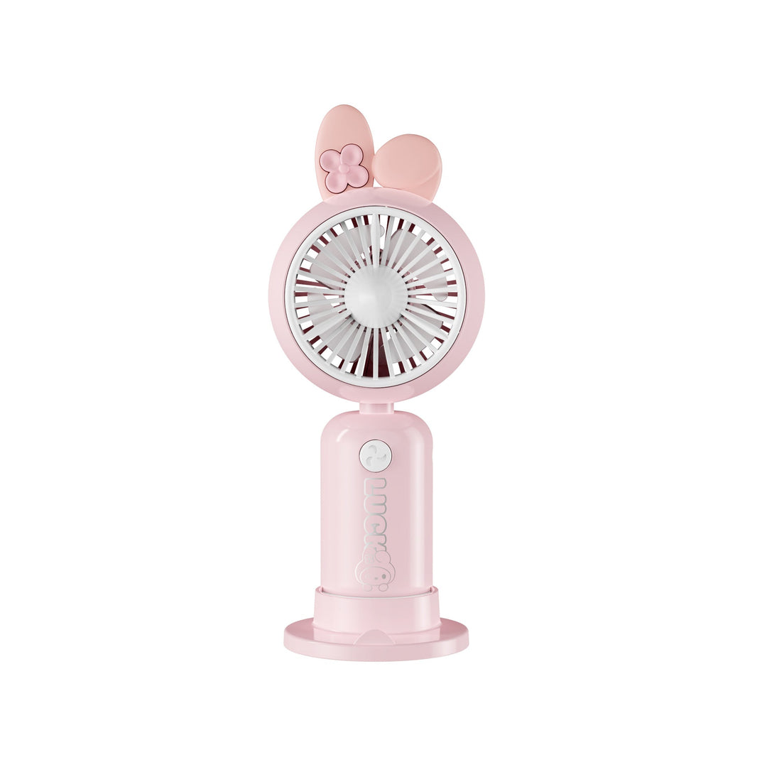 Unisex Mini-Handventilator Tragbar mit LED-Lichtring und Bärenohren-Design 2