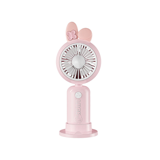Unisex Mini-Handventilator Tragbar mit LED-Lichtring und Bärenohren-Design 2