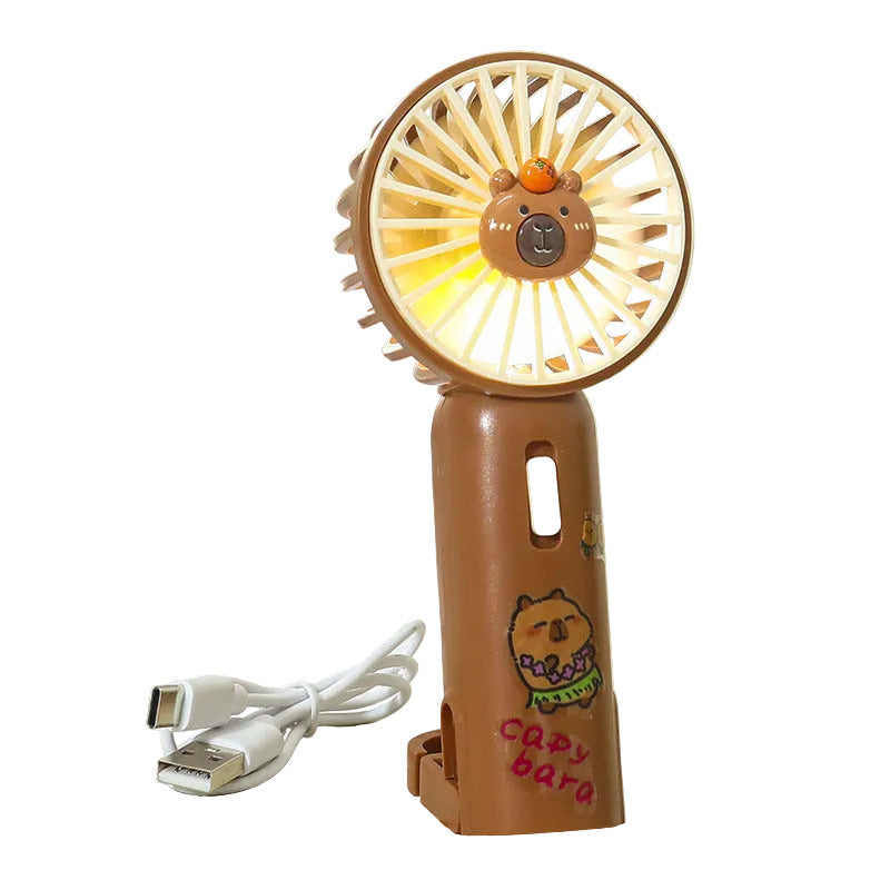 Unisex Mini-Handventilator mit LED-Licht und Clip-Funktion Tragbar 0
