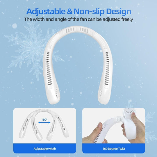 Unisex Nackenventilator Tragbar Flügellos mit 5 Geschwindigkeiten 5