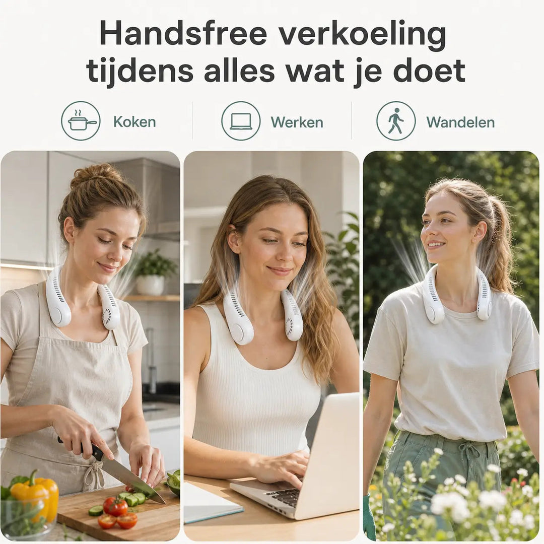 Unisex Nackenventilator Tragbar mit Einstellbaren Geschwindigkeiten für Aktive und Entspannte 4