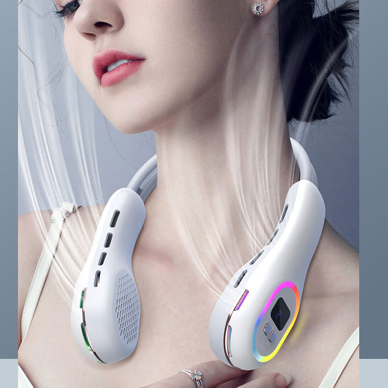 Unisex Nackenventilator Tragbar mit LCD-Display und Leisem Motor 1