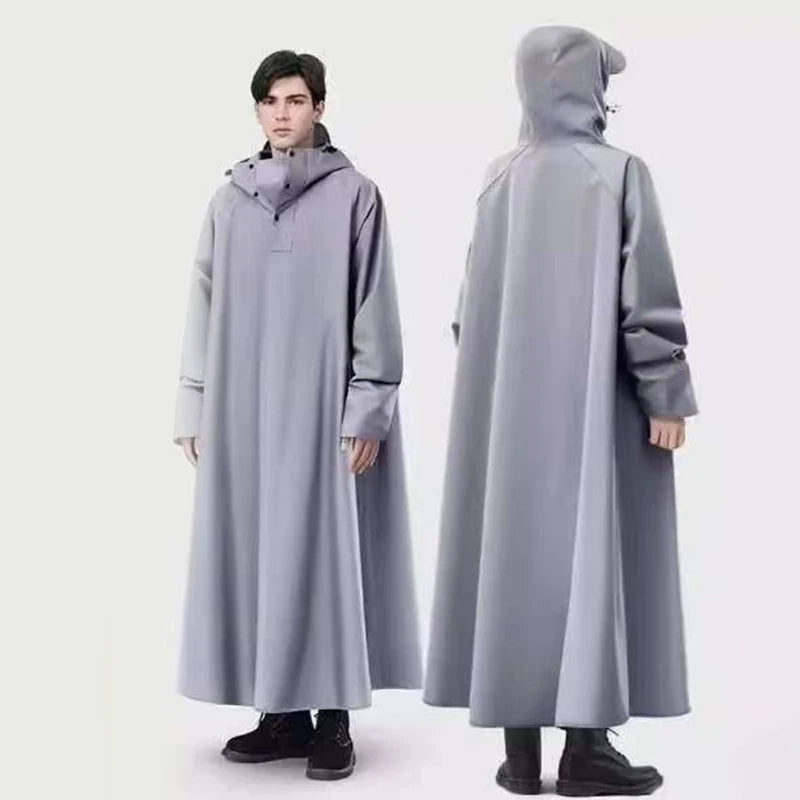 Unisex Regenmantel Lang Oxford Gewebe Wasserdicht mit Kapuze 9