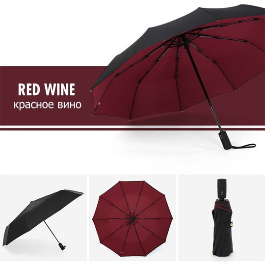 Unisex Regenschirm Groß Sturmsicher für Windige Tage 5