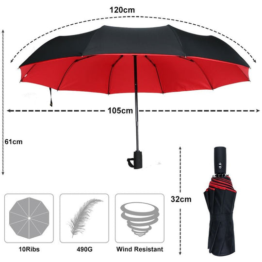Unisex Regenschirm Groß Sturmsicher für Windige Tage 8