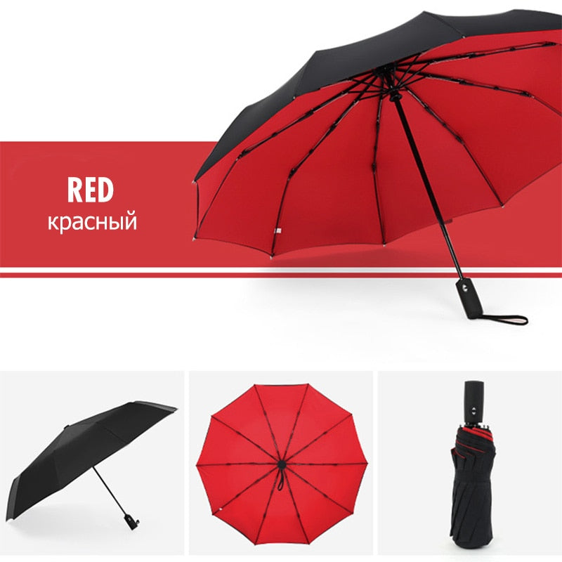 Unisex Regenschirm Windfest Automatisch Kompakt für Alle Wetterlagen 2