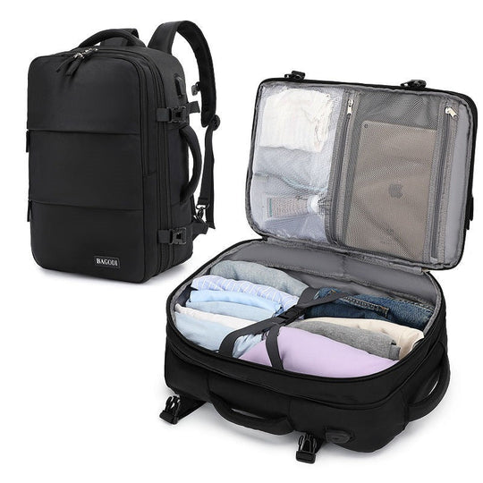 Unisex Reisekoffer-Rucksack mit Organizer-System und erweiterbarem Hauptfach 0