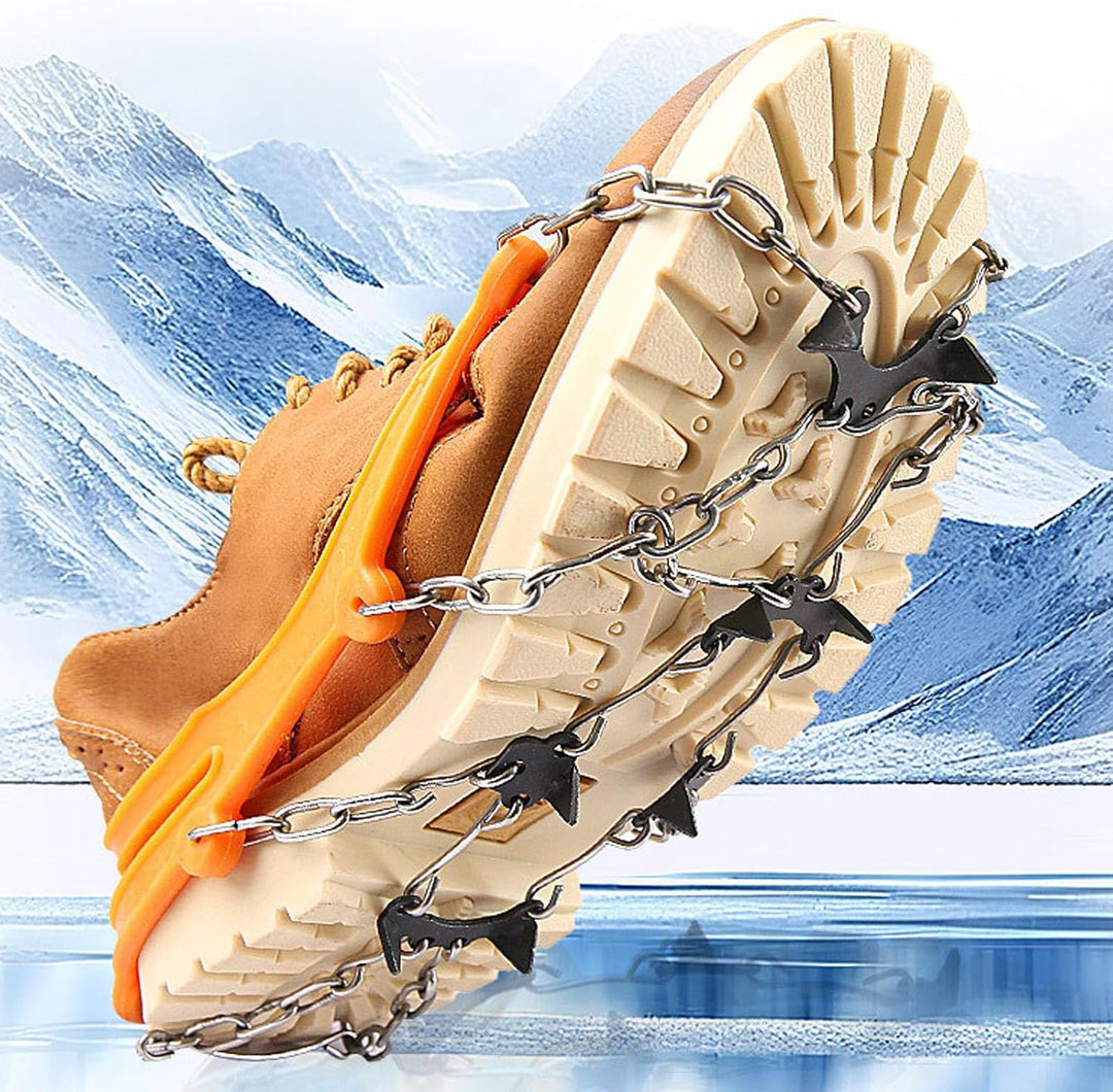 Unisex Schuhspikes für Winter mit 16 Stahlspikes, Anti-Rutsch Spikes für Schuhe, Sicherheit auf Eis und Schnee 2