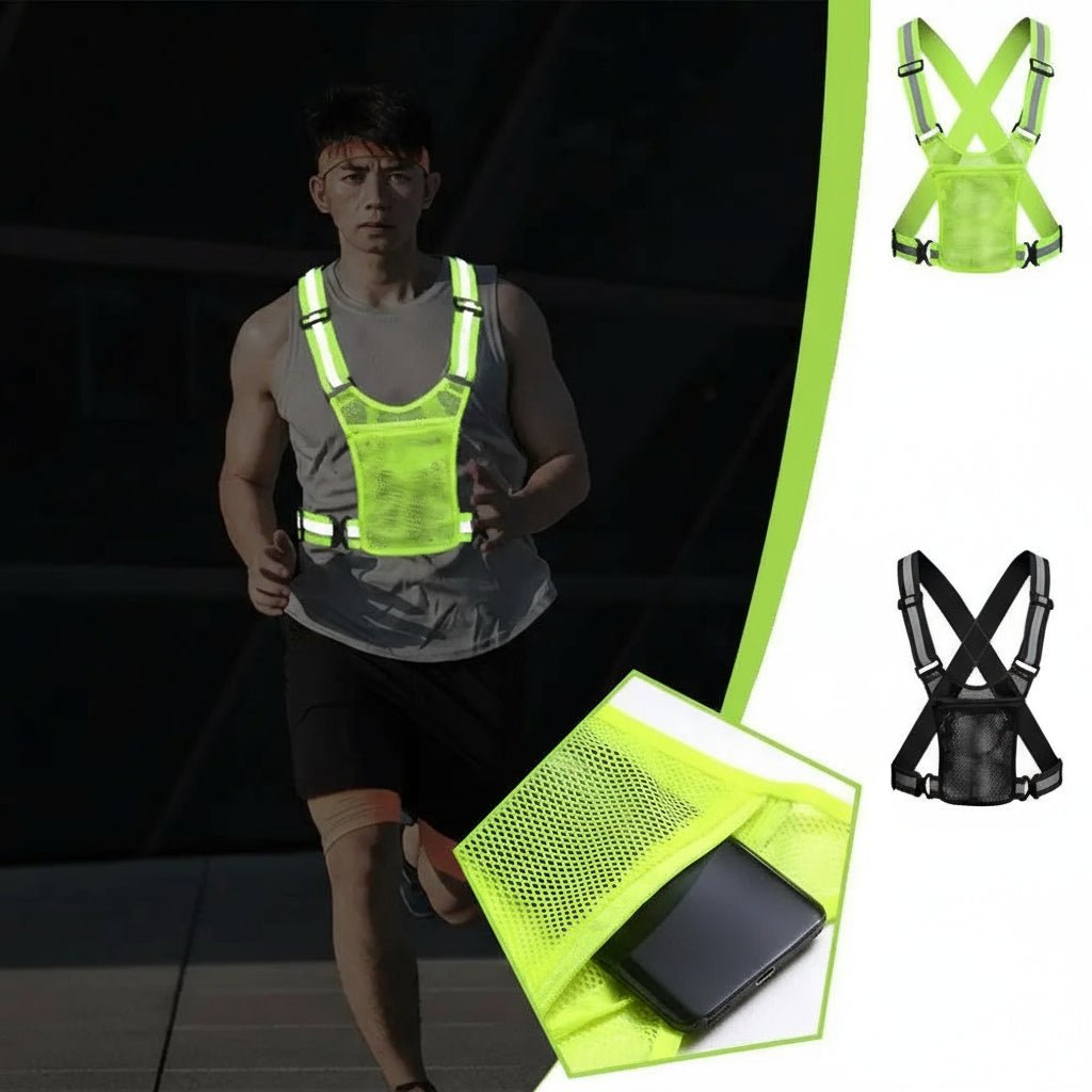 Unisex Sicherheitsweste mit Reflektoren für Laufen und Radfahren 5