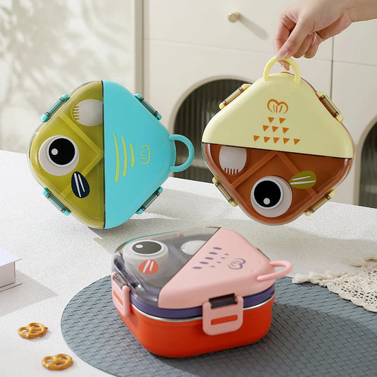 Unisex Snackbox mit zwei Fächern und luftdichtem Verschluss 1