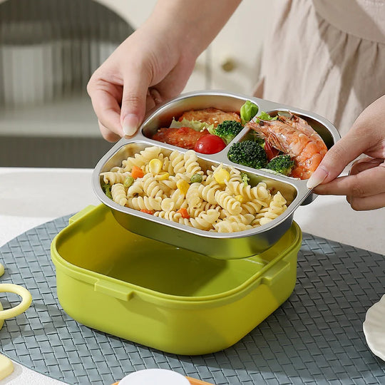 Unisex Snackbox mit zwei Fächern und luftdichtem Verschluss 2