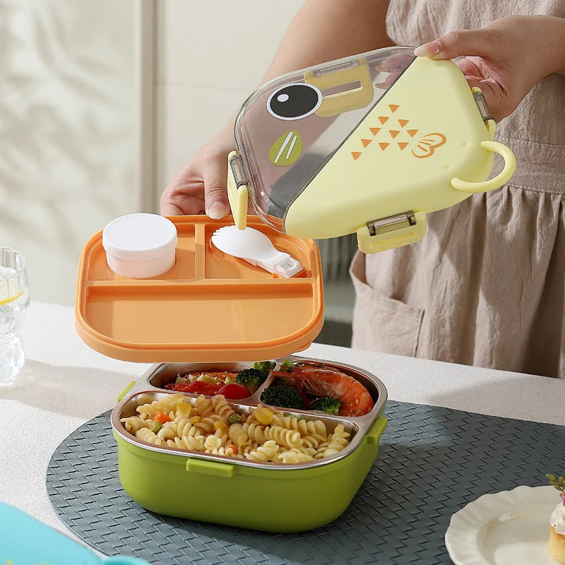 Unisex Snackbox mit zwei Fächern und luftdichtem Verschluss 3