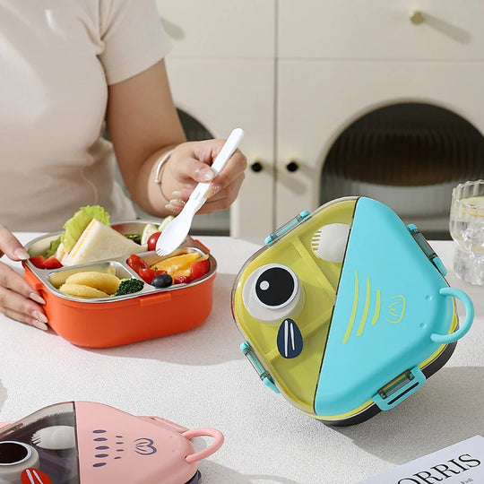 Unisex Snackbox mit zwei Fächern und luftdichtem Verschluss 4