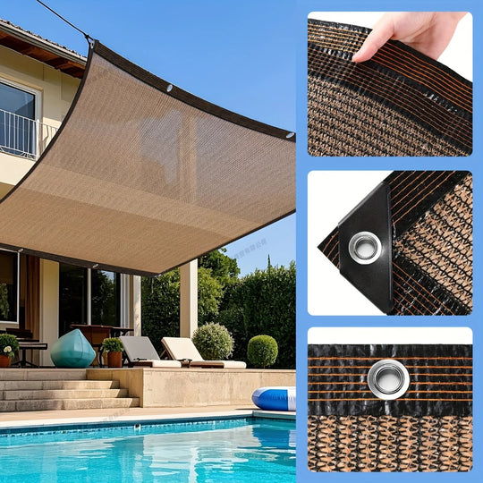 Unisex Sonnenschutznetz mit Ösen für Terrasse und Garten 1