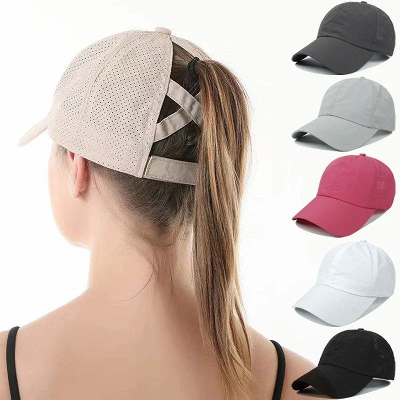 Unisex Sport-Basecap Mit Verstellbarem Verschluss Und Pferdeschwanzöffnung 2