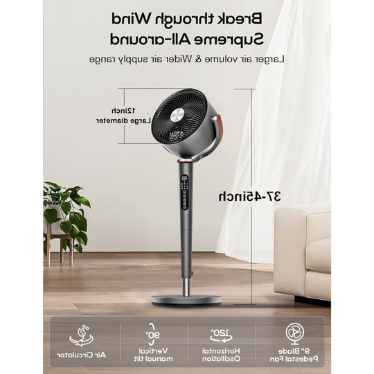 Unisex Standventilator Leise Mit Intelligenter Steuerung Höhenverstellbar 2