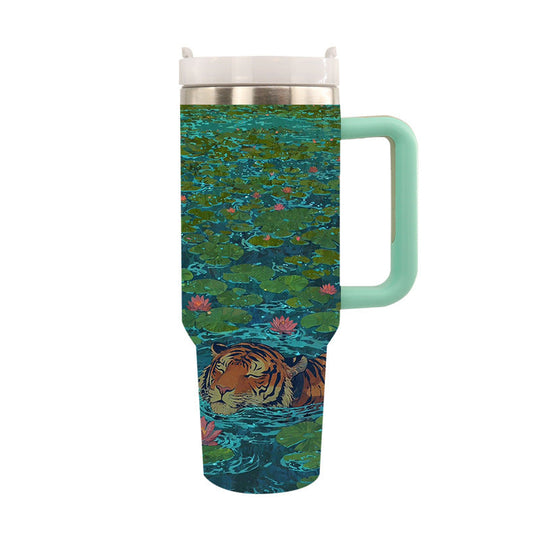 Unisex Thermo Trinkbecher mit Künstlerischem Design für Heiße und Kalte Getränke 0