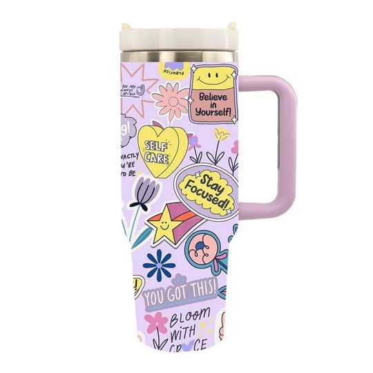 Unisex Thermo Trinkbecher mit Künstlerischem Design für Heiße und Kalte Getränke 8