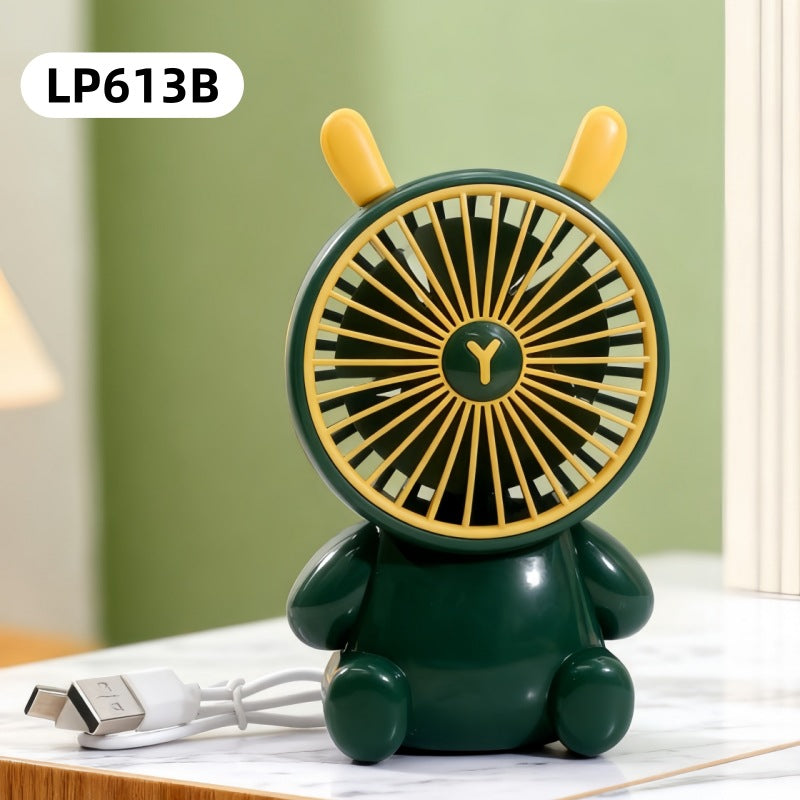 Unisex Tischventilator Kompakt USB Betrieb Leiser DC-Motor Figurendesign 14