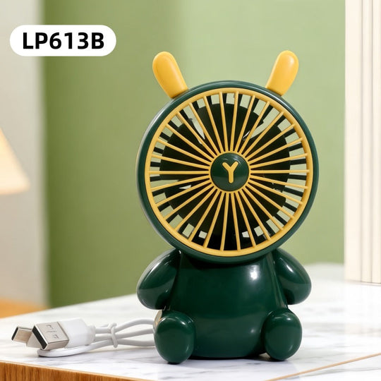 Unisex Tischventilator Kompakt USB Betrieb Leiser DC-Motor Figurendesign 14