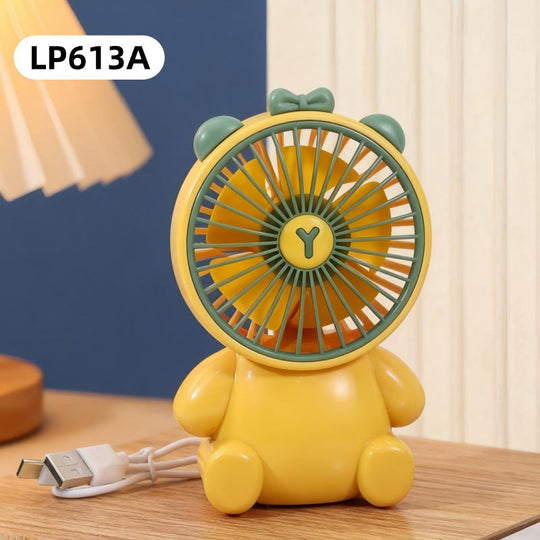 Unisex Tischventilator Kompakt USB Betrieb Leiser DC-Motor Figurendesign 17