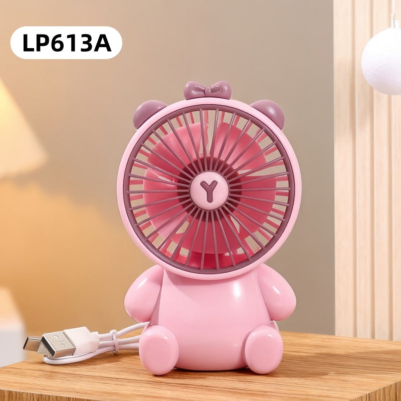 Unisex Tischventilator Kompakt USB Betrieb Leiser DC-Motor Figurendesign 21