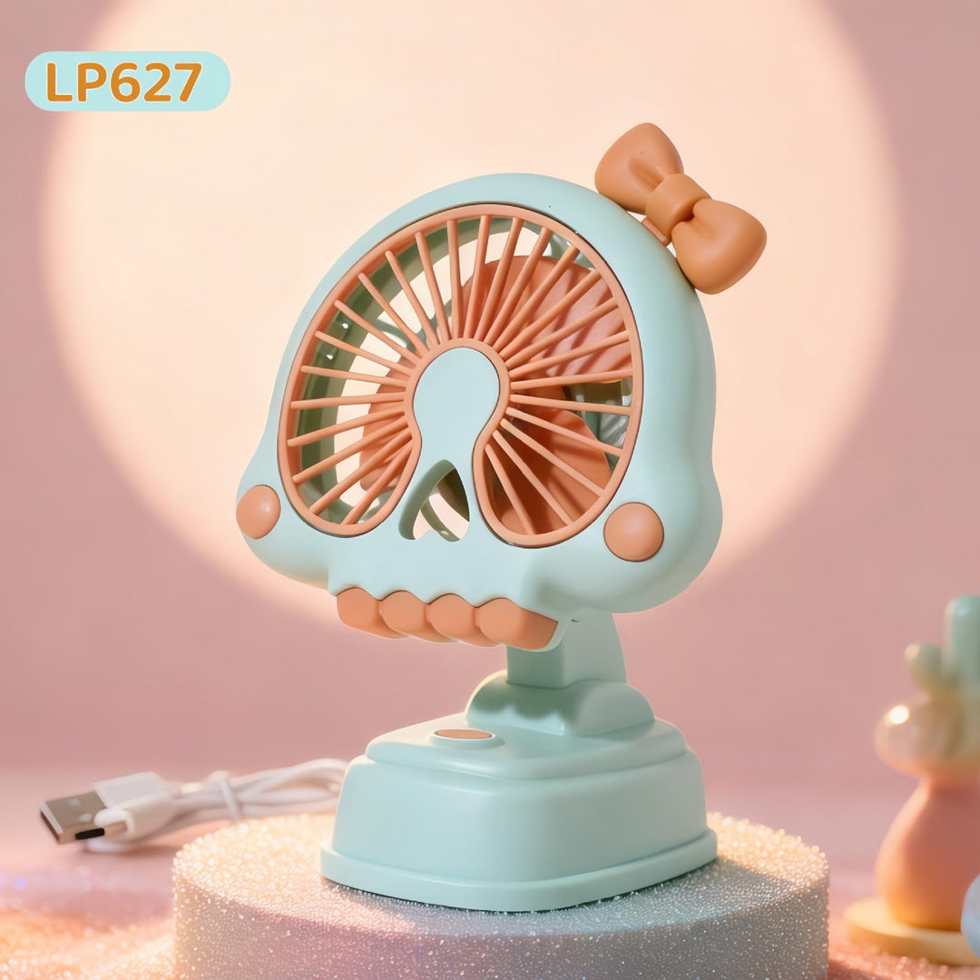 Unisex Tischventilator Kompakt USB Betrieb Leiser DC-Motor Figurendesign 23
