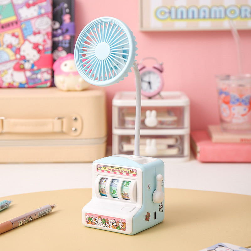 Unisex Tischventilator Leise im Retro-Spielautomaten-Stil mit Höhenverstellbarem Stiel 8