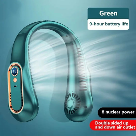 Unisex Tragbarer Hängender Halsventilator mit LED-Digitalanzeige und Wiederaufladbarer Batterie 10