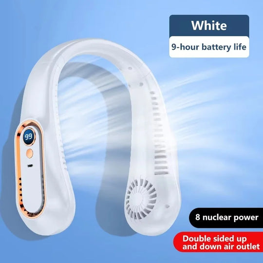 Unisex Tragbarer Hängender Halsventilator mit LED-Digitalanzeige und Wiederaufladbarer Batterie 6