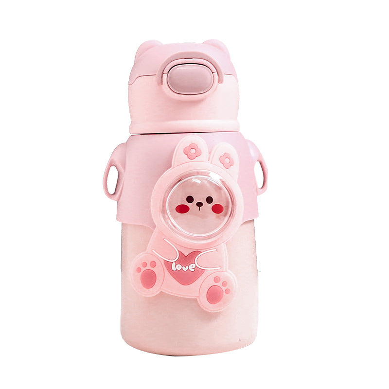 Unisex Trinkflasche Kinder Mit Tiermotiv Praktische Klappöffnung Und Abnehmbarem Tragegurt 3