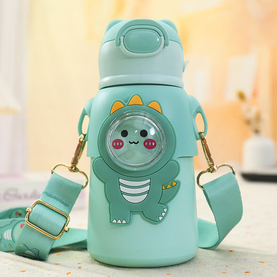 Unisex Trinkflasche Kinder Mit Tiermotiv Praktische Klappöffnung Und Abnehmbarem Tragegurt 5
