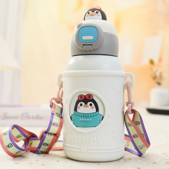 Unisex Trinkflasche Kinder Mit Tiermotiv Praktische Klappöffnung Und Abnehmbarem Tragegurt 6