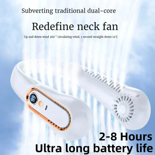 Unisex USB-Halsventilator Tragbar Blattlos Wiederaufladbar mit LED-Anzeige 15